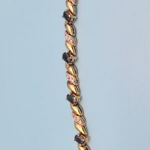 Bracelet - 14K Gold Over Sterling Silver, Lab Created Blue Sapphires